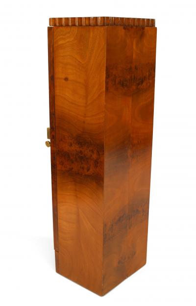 Roger Bal Pair of French Art Deco Veneer Pedestals Cabinets