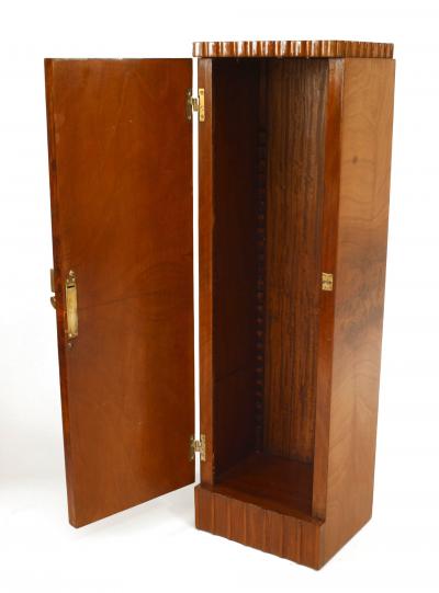 Roger Bal Pair of French Art Deco Veneer Pedestals Cabinets