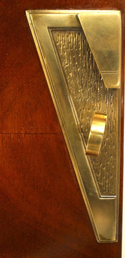 Roger Bal Pair of French Art Deco Veneer Pedestals Cabinets