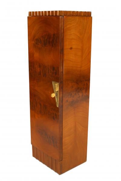 Roger Bal Pair of French Art Deco Veneer Pedestals Cabinets