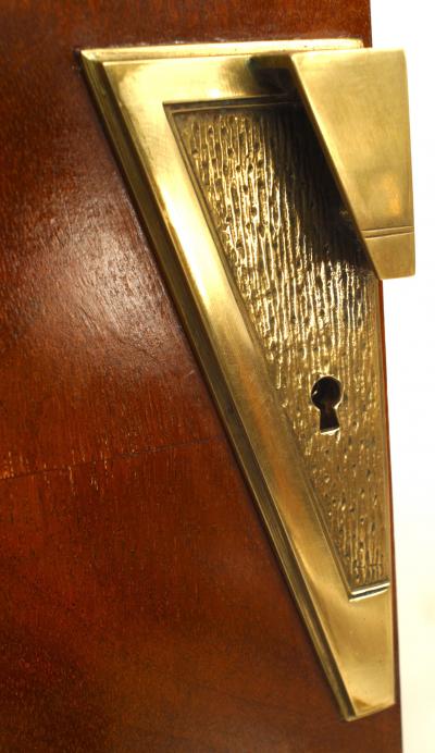 Roger Bal Pair of French Art Deco Veneer Pedestals Cabinets