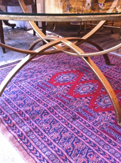 Roger Berthier Roger Berthier Documented 50s Semi Globle Gilt Iron Coffee Table