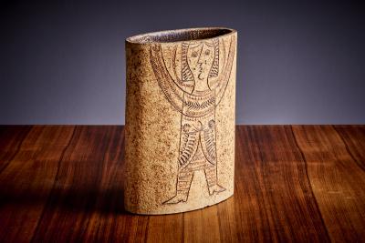 Roger Capron 1 of 2 Ceramic Vases by Roger Capron Jean Derva France 1970s