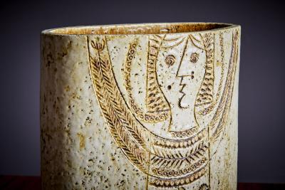 Roger Capron 1 of 2 Ceramic Vases by Roger Capron Jean Derva France 1970s