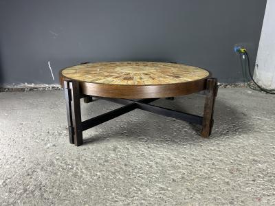 Roger Capron 1960s Roger Capron classic Herbier circular coffee table