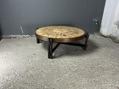 Roger Capron 1960s Roger Capron classic Herbier circular coffee table