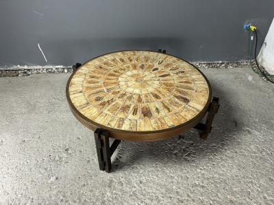 Roger Capron 1960s Roger Capron classic Herbier circular coffee table