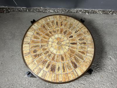 Roger Capron 1960s Roger Capron classic Herbier circular coffee table