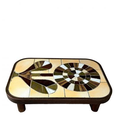 Roger Capron 1970s Roger Capron high gloss glazed ceramic Floren coffee table