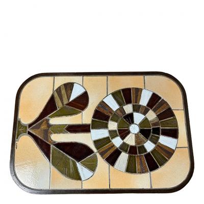 Roger Capron 1970s Roger Capron high gloss glazed ceramic Floren coffee table