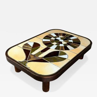 Roger Capron 1970s Roger Capron high gloss glazed ceramic Floren coffee table