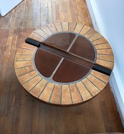 Roger Capron Ceramic Coffee Table Eucalyptus by Roger Capron Vallauris France 1970s
