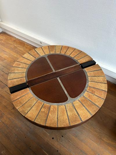 Roger Capron Ceramic Coffee Table Eucalyptus by Roger Capron Vallauris France 1970s