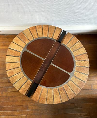 Roger Capron Ceramic Coffee Table Eucalyptus by Roger Capron Vallauris France 1970s