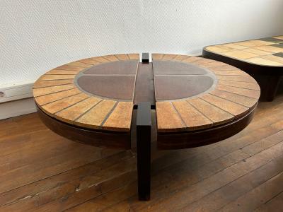 Roger Capron Ceramic Coffee Table Eucalyptus by Roger Capron Vallauris France 1970s