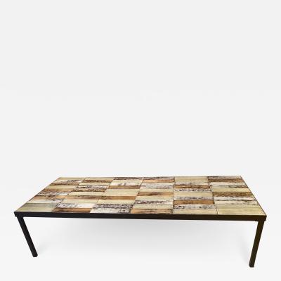 Roger Capron Ceramic Coffee Table Vallauris France 1960s