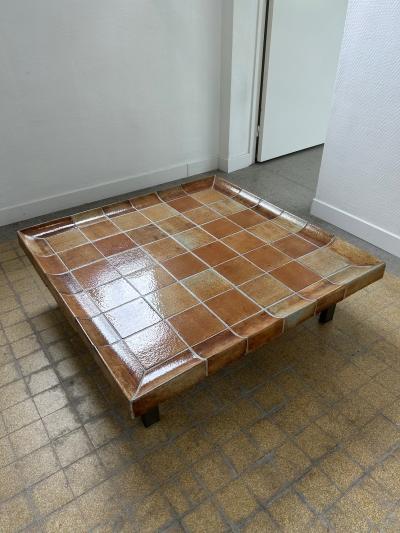 Roger Capron Ceramic Coffee Table by Roger Capron France Circa 1960s