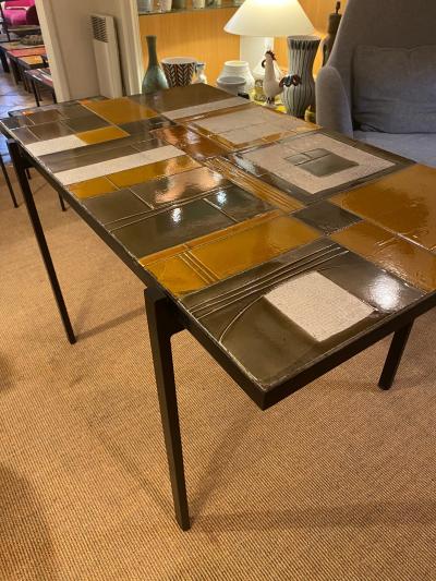Roger Capron Ceramic Dining Table France 1970s