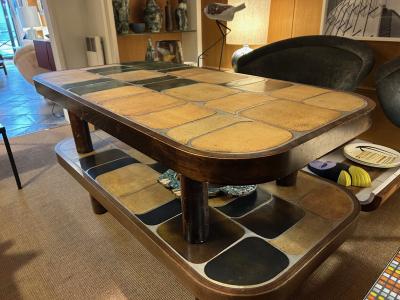 Roger Capron Ceramic Shogun coffee table by Roger Capron Vallauris 1970s