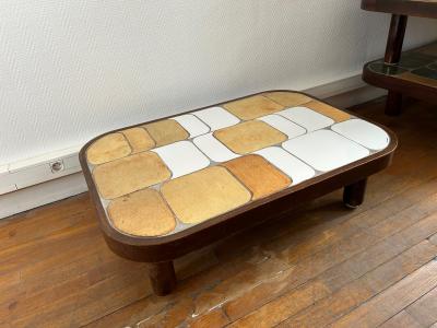 Roger Capron Ceramic Shogun coffee table by Roger Capron Vallauris 1970s