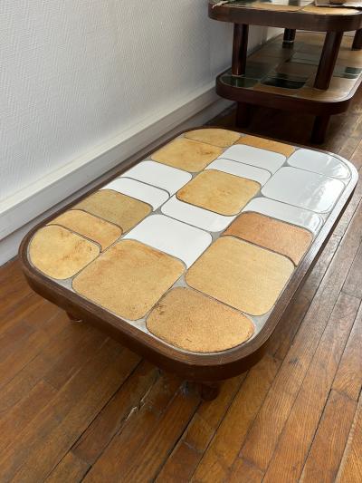 Roger Capron Ceramic Shogun coffee table by Roger Capron Vallauris 1970s