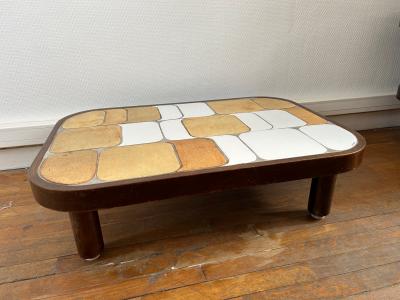 Roger Capron Ceramic Shogun coffee table by Roger Capron Vallauris 1970s