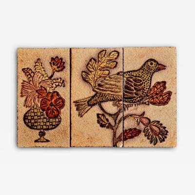 Roger Capron Ceramic Tile Panel in Three Parts attrb to Jacqueline Hubin for Roger Capron