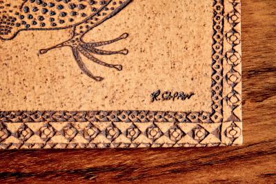 Roger Capron Ceramic Tile with Frog Motive by Roger Capron