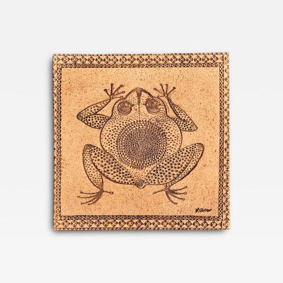 Roger Capron Ceramic Tile with Frog Motive by Roger Capron