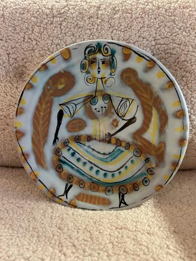 Roger Capron Ceramic plate by Roger Capron Vallauris France 1960s