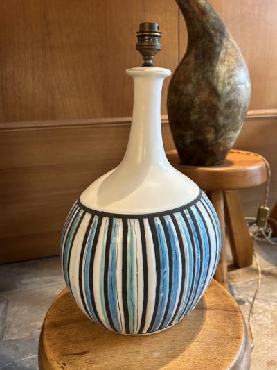 Roger Capron Ceramic table lamp by Roger Capron France 1960s