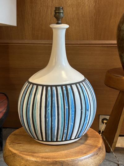 Roger Capron Ceramic table lamp by Roger Capron France 1960s