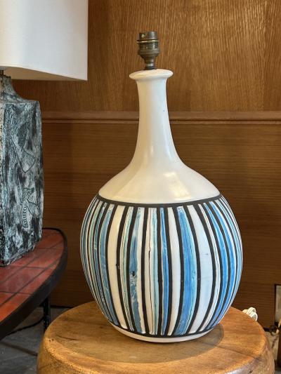 Roger Capron Ceramic table lamp by Roger Capron France 1960s