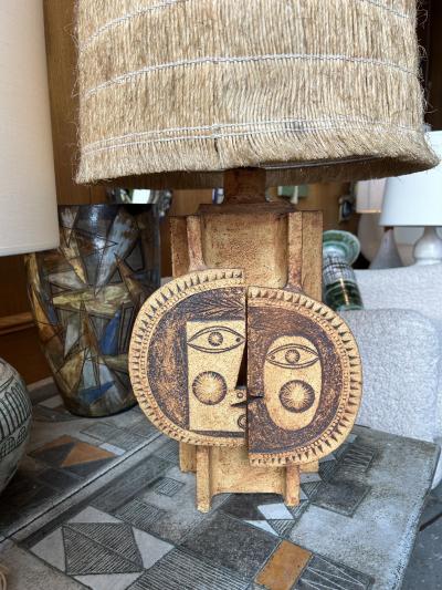 Roger Capron Ceramic table lamp by Roger Capron and Jean Derval France 1960s