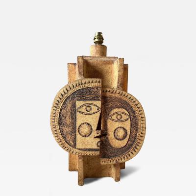 Roger Capron Ceramic table lamp by Roger Capron and Jean Derval France 1960s