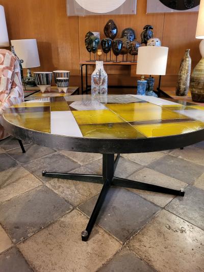 Roger Capron Circular ceramic coffee table by Roger Capron 1960s