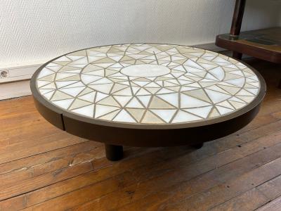 Roger Capron Circular ceramic coffee table by Roger Capron 1960s
