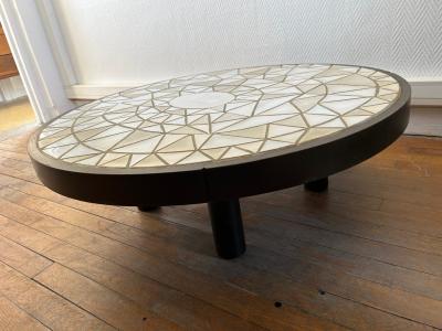 Roger Capron Circular ceramic coffee table by Roger Capron 1960s
