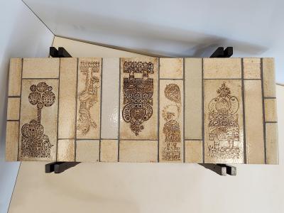 Roger Capron Coffee Table with Ceramic Tiles by Roger Capron