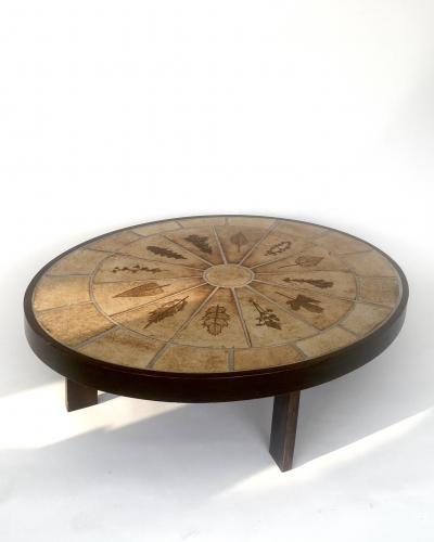 Roger Capron FRENCH CERAMIC ARTIST ROGER CAPRON CERAMIC TILE COFFEE TABLE GARRIGUES