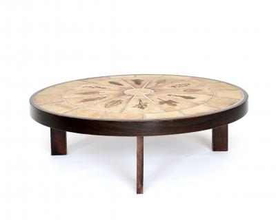 Roger Capron FRENCH CERAMIC ARTIST ROGER CAPRON CERAMIC TILE COFFEE TABLE GARRIGUES