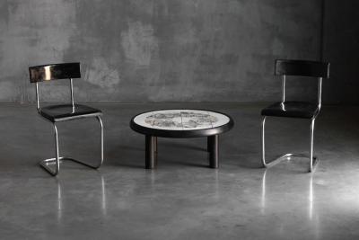 Roger Capron Figurative Ceramic Coffee Table by Roger Capron France 1960s