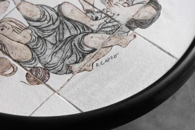 Roger Capron Figurative Ceramic Coffee Table by Roger Capron France 1960s