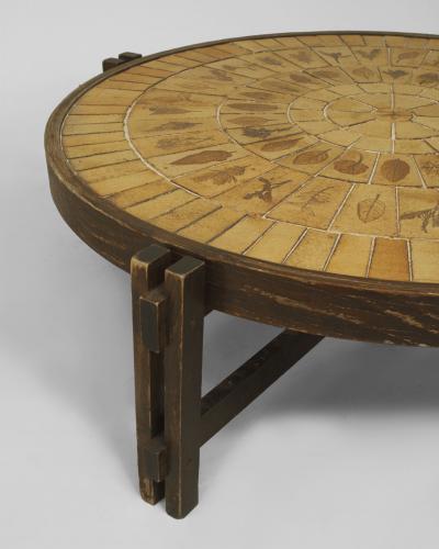 Roger Capron French 1960s Round Coffee Table