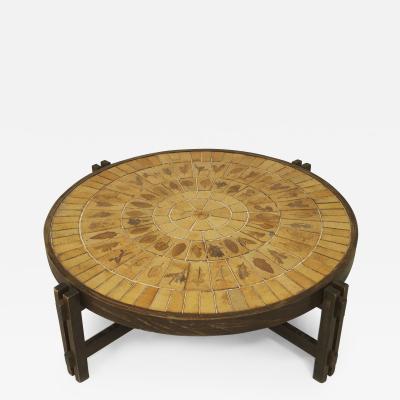 Roger Capron French 1960s Round Coffee Table