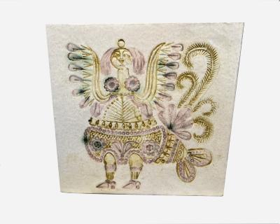 Roger Capron Interesting square vase by Roger Capron Vallauris France circa 1970