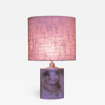 Roger Capron Oval Cream Glaze Lamp by Roger Capron