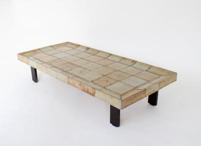 Roger Capron ROGER CAPRON FRENCH 1970S CERAMIC TILE COFFEE TABLE MODEL CUVETTE