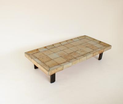 Roger Capron ROGER CAPRON FRENCH 1970S CERAMIC TILE COFFEE TABLE MODEL CUVETTE