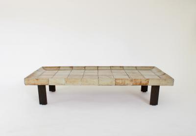 Roger Capron ROGER CAPRON FRENCH 1970S CERAMIC TILE COFFEE TABLE MODEL CUVETTE